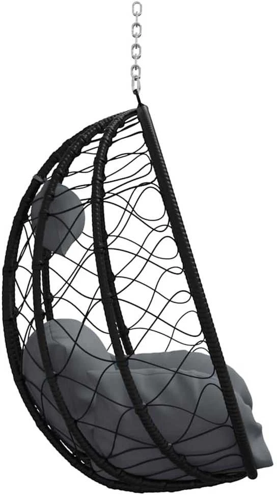 Kabantis kiaušinis poliratanas 91,5 x 54,5 x 107 cm Antracito