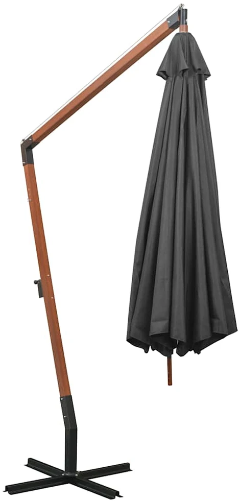 Kabantis sodo skėtis su stulpu, antracito, 3,5x2,9m, eglė