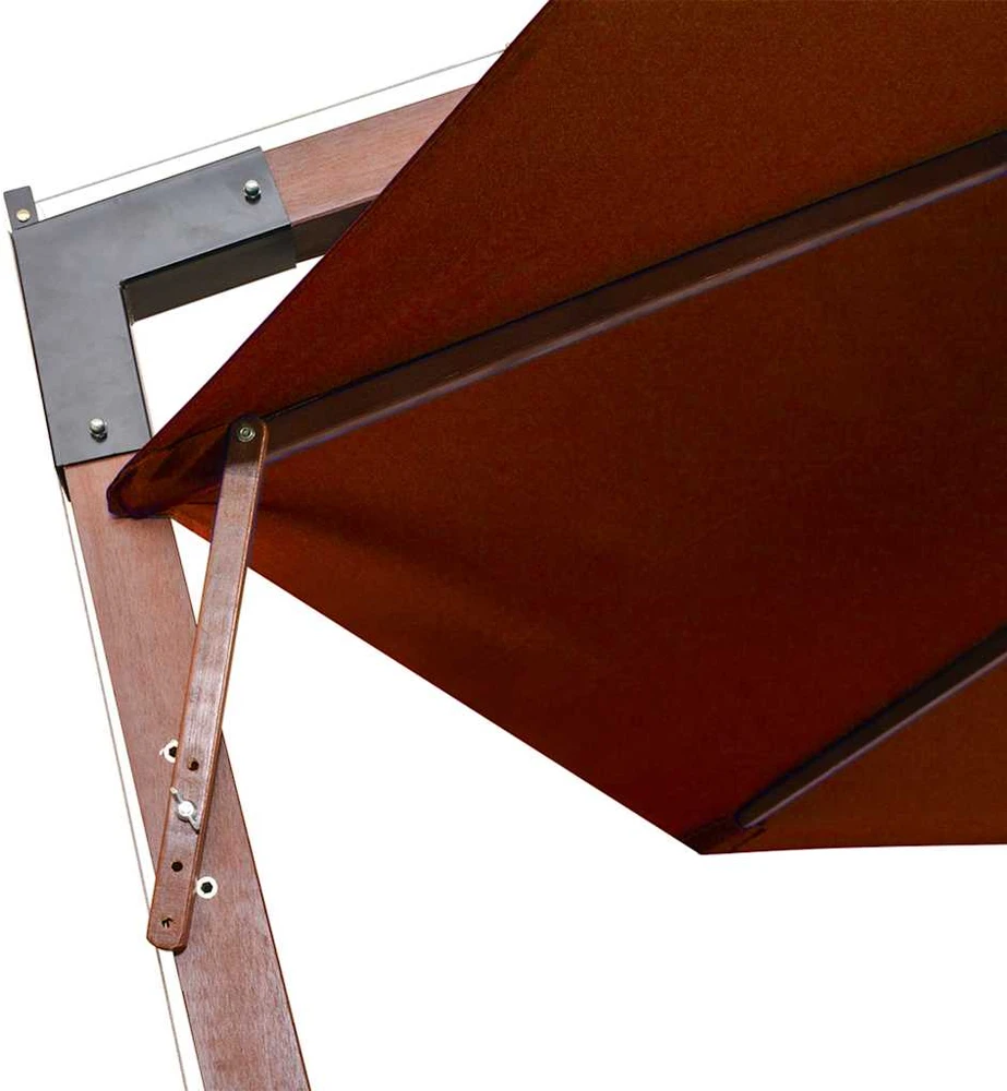 Kabantis sodo skėtis su stulpu, terakota, 3,5x2,9m, eglė
