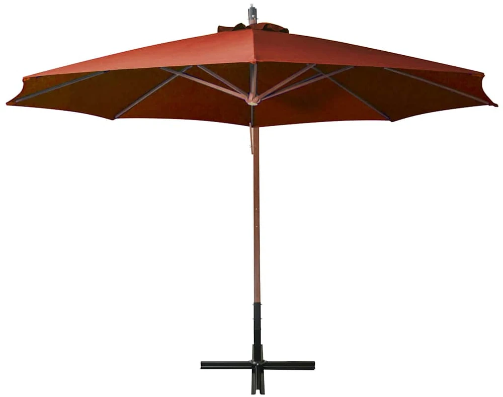 Kabantis sodo skėtis su stulpu, terakota, 3,5x2,9m, eglė