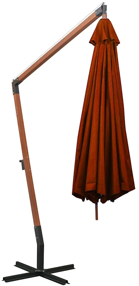 Kabantis sodo skėtis su stulpu, terakota, 3,5x2,9m, eglė