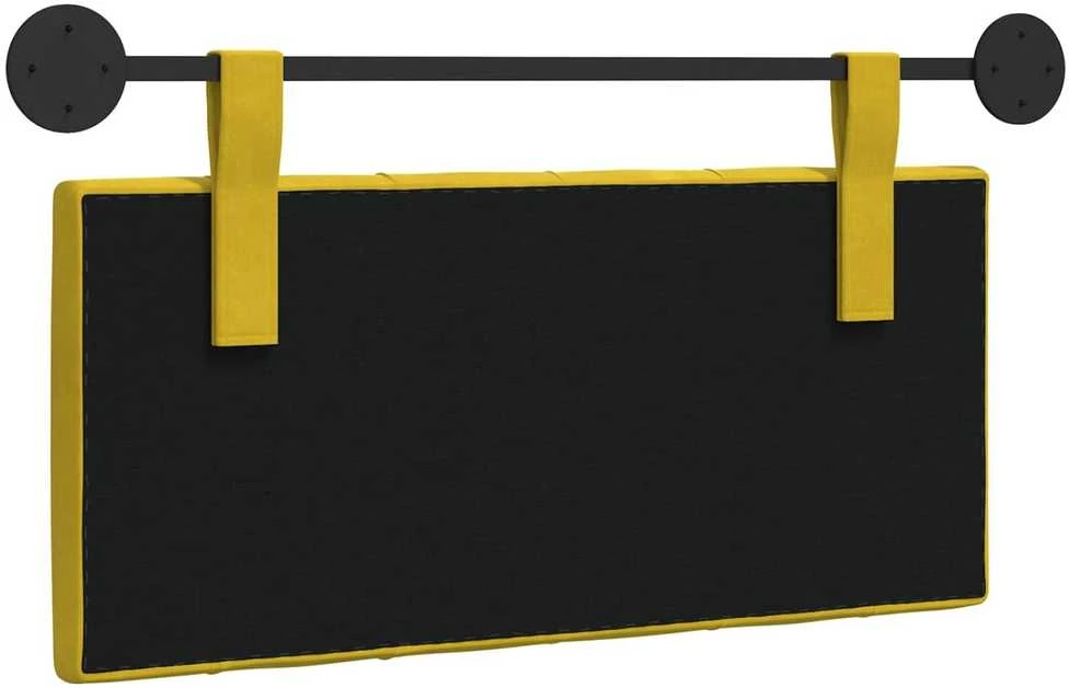 Pakabinamas lovos galvūgalis Geltona Aksomas