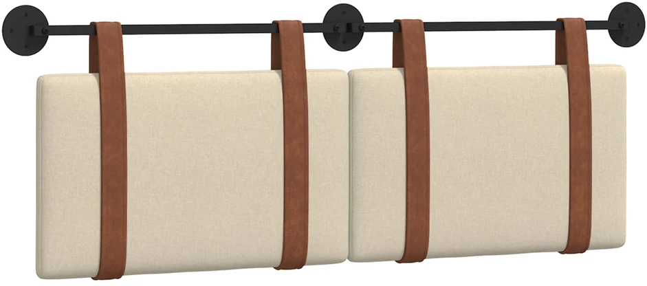 Kabantysis galvūgalis Kreminė 130 x 55 x 5 cm Antikinis PU