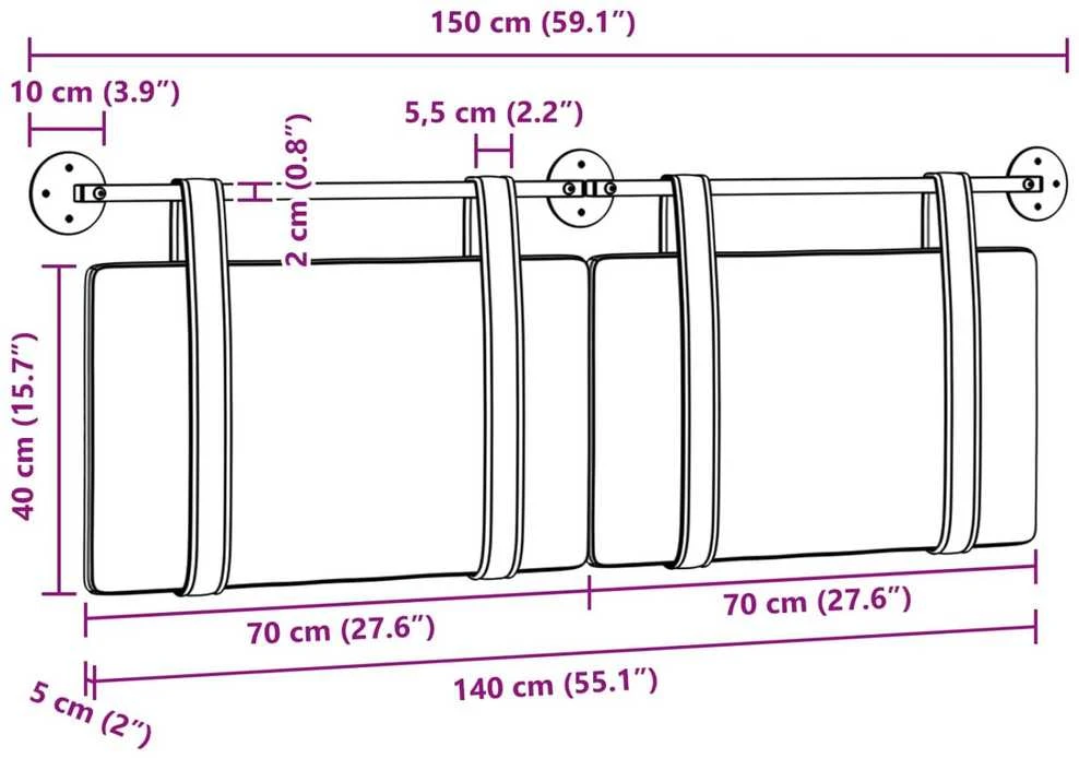 Pakabinamas lovos galvūgalis Kreminė Antikinis PU
