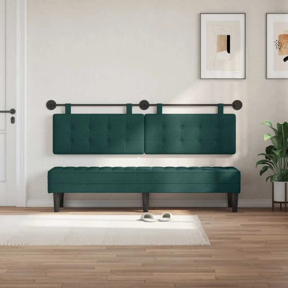 Pakabinamas lovos galvūgalis Tamsiai žalia audinys