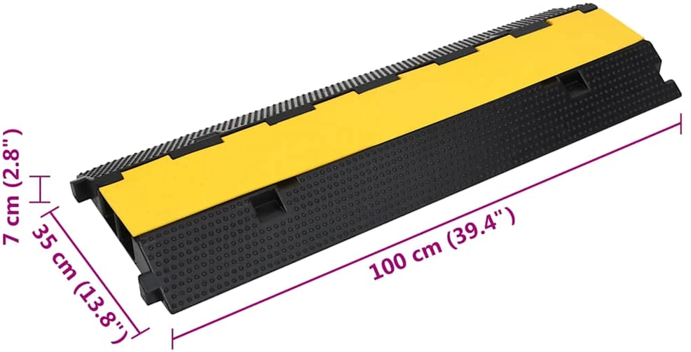 Kabelių apsauga su 2 kanalais, 100cm, guma