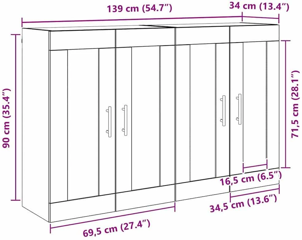 Prikabinama spinta 2 vnt. Senas medis 69,5 x 34 x 90 cm
