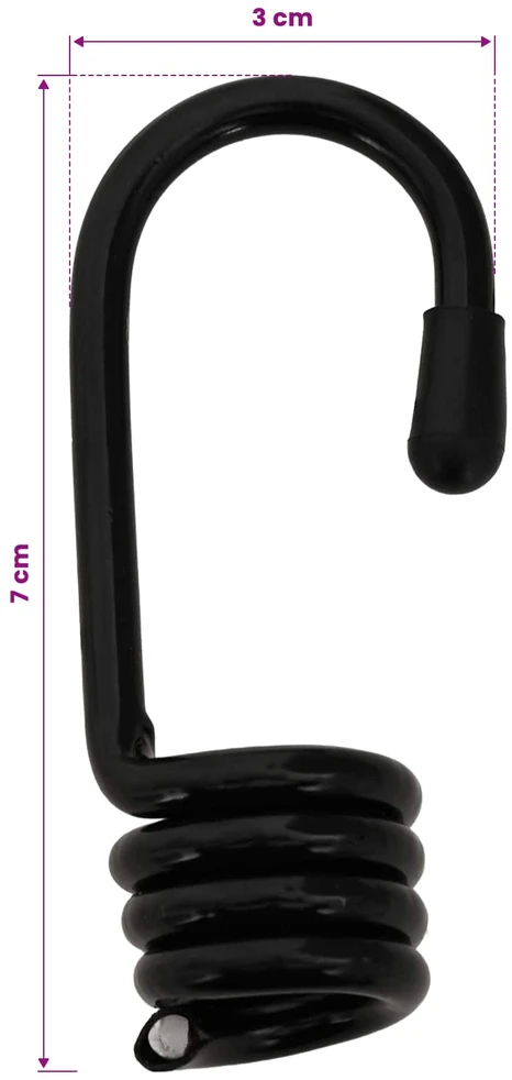 Kabliai 100 vnt. Juoda 8 mm x 5 cm Plienas