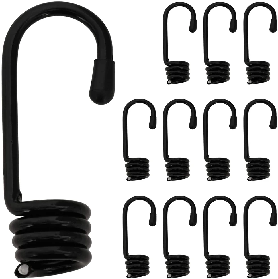 Kabliai 12 vnt. Juoda 10 mm x 5 cm Plienas