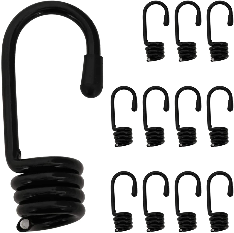 Kabliai 12 vnt. Juoda 8 mm x 5 cm Plienas
