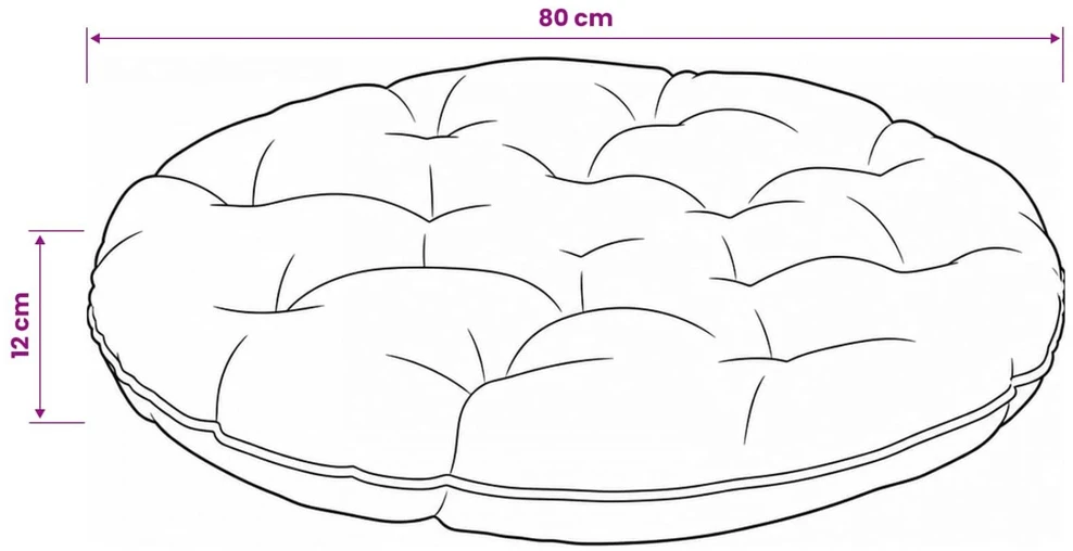 Kaboji pagalvė VIANEN 100% poliesteris Antracito Ø 80 x 12 cm