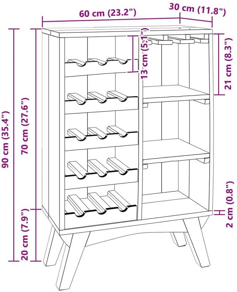 Kabykla Ruda 60 x 30 x 90 cm Kietas atkurtas medis