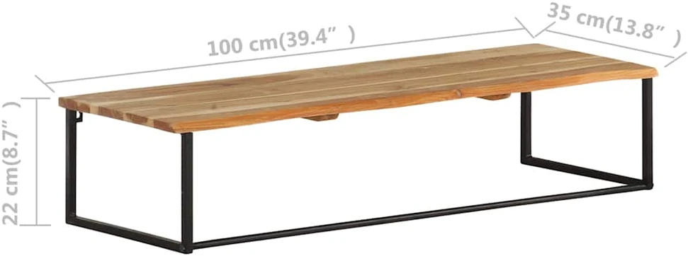 Kabykla su gyvu kraštu, 100x35x22cm, akacijos medienos masyvas