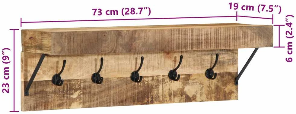 Paltas su saugykla Ruda 73 x 19 x 23 cm Mango medienos masyvas