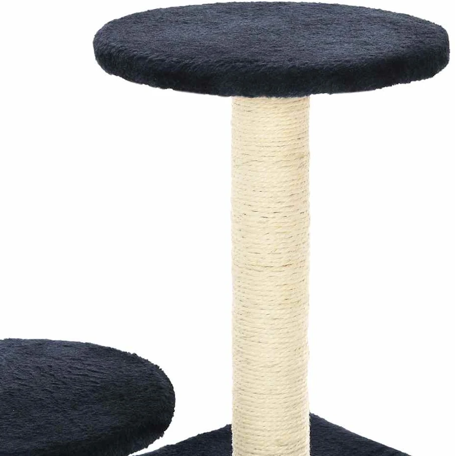 Kačių draskyklė su stovais iš sizalio, 60cm, tamsiai mėlyna