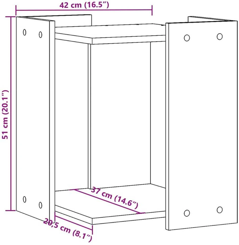 Kačių kraiko dėžės spintelė, ąžuolo, 42x42x51cm, mediena
