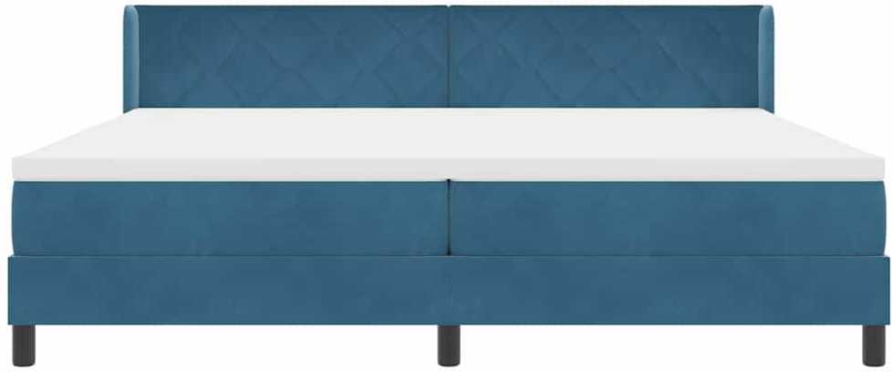 Kiemas lova su galvūgalio Tamsiai mėlyna 200 x 200 cm Aksomas