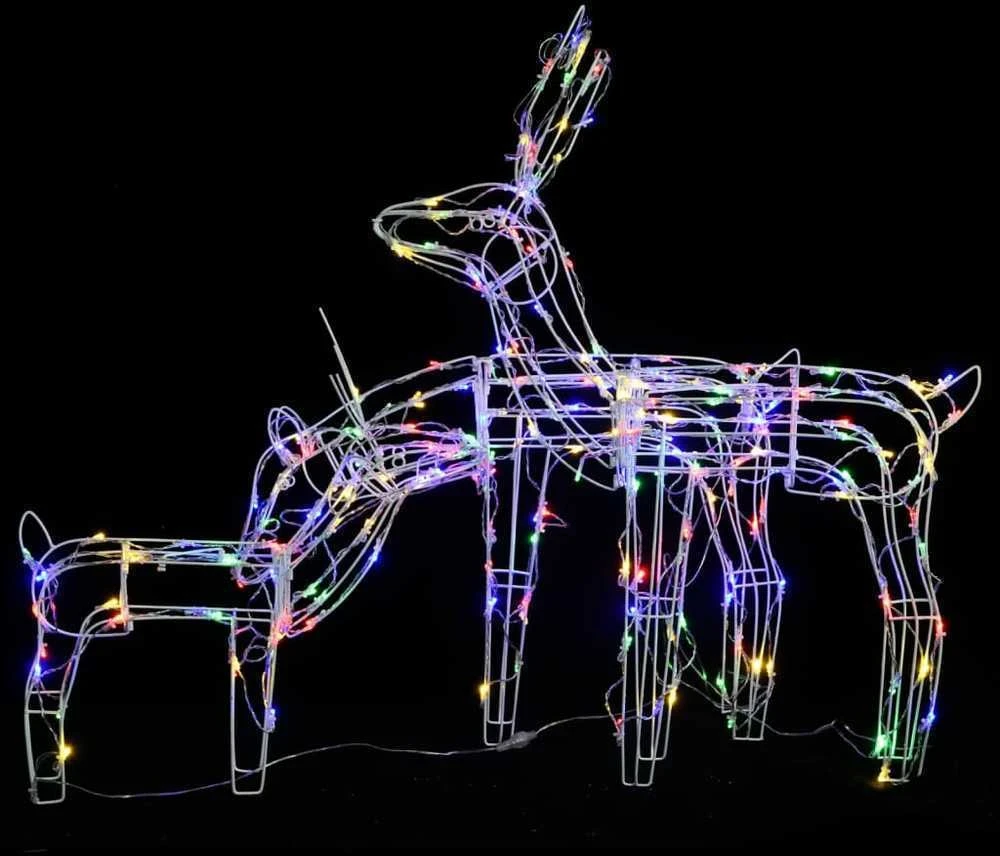 Kalėdinė lempučių ekspozicija elniai, 3 dalių, 229 LED (Ekspozicinė prekė)