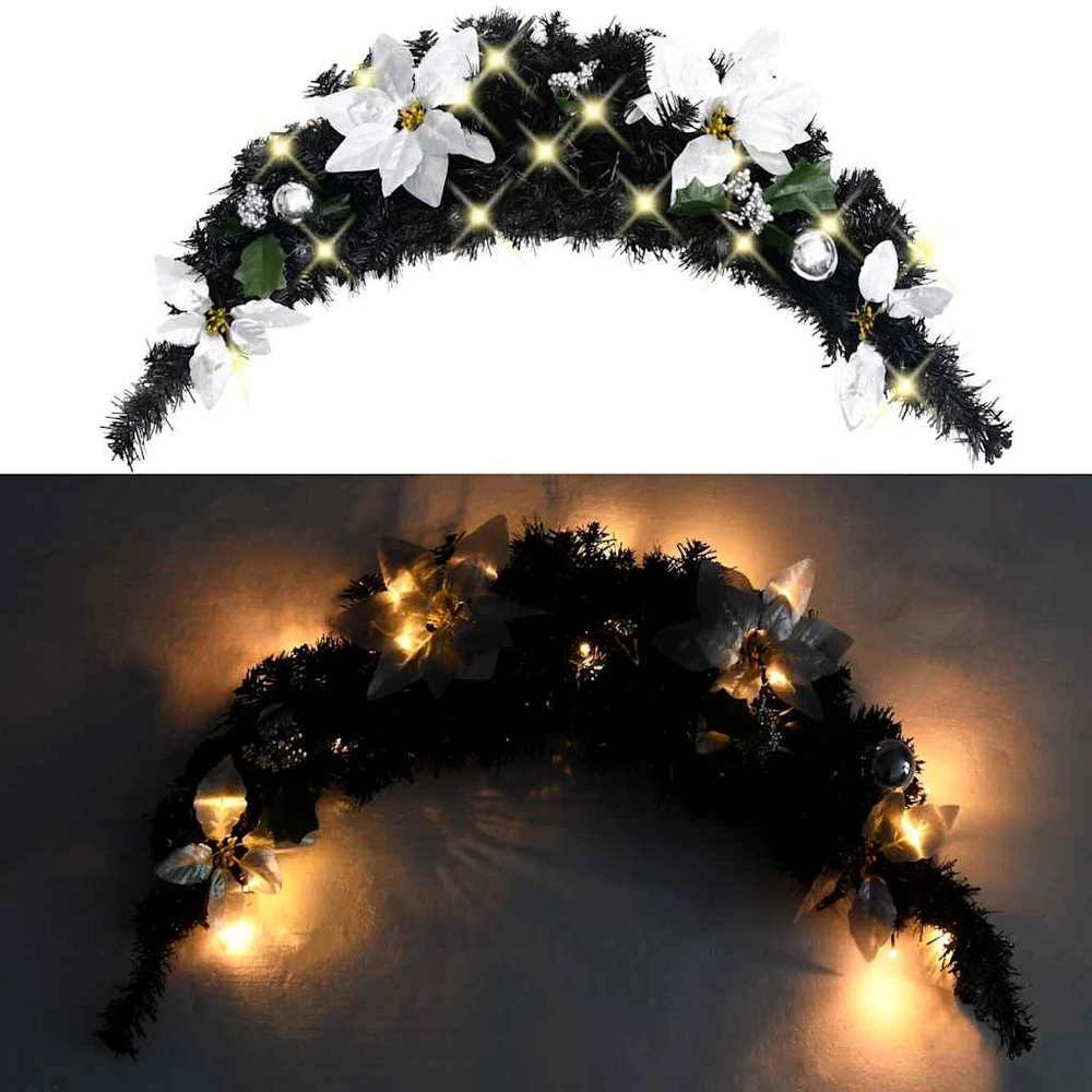Kalėdinė arka su LED lemputėmis, juodos spalvos, 90cm, PVC