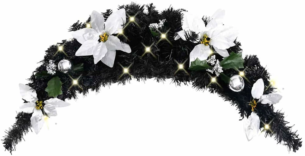 Kalėdinė arka su LED lemputėmis, juodos spalvos, 90cm, PVC