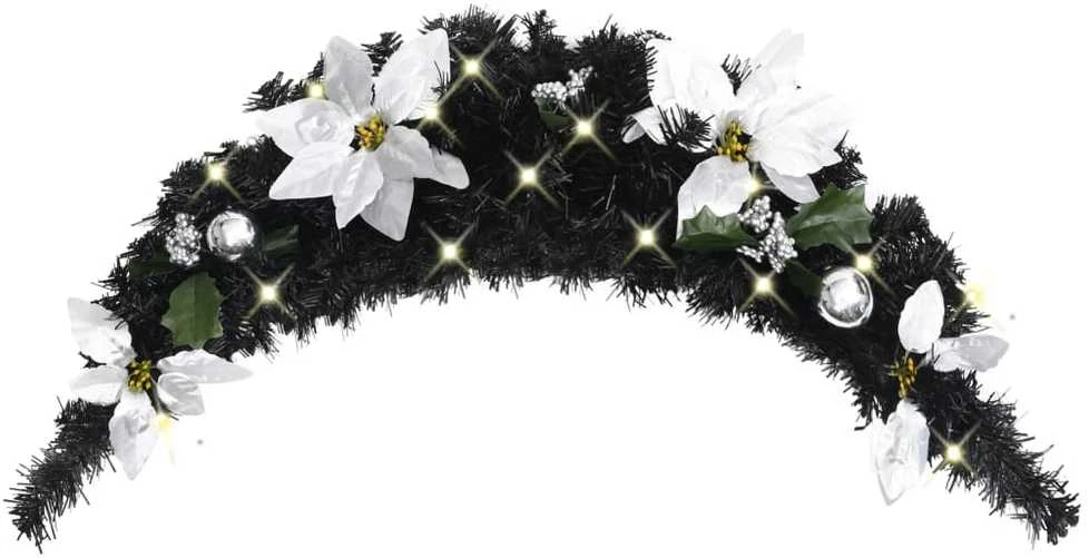 Kalėdinė arka su LED lemputėmis, juodos spalvos, 90cm, PVC