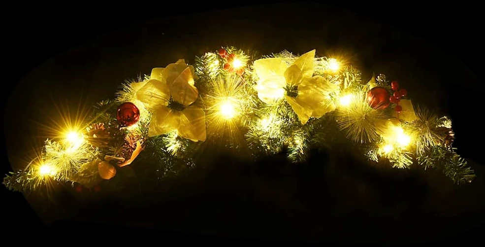 Kalėdinė arka su LED lemputėmis, žalios spalvos, 90cm, PVC