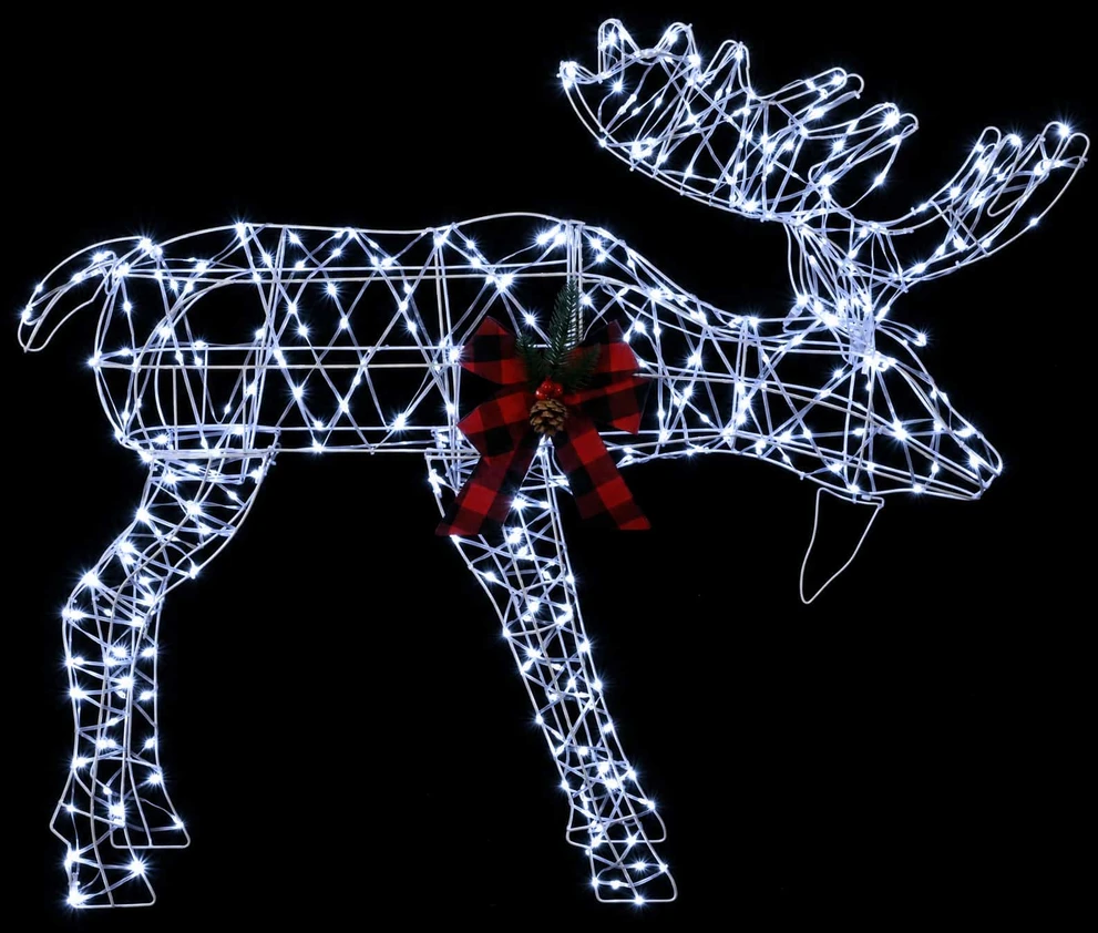 Kalėdinė briedžio dekoracija 340 LED Šalta balta