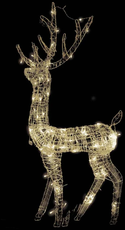 Kalėdinė dekoracija elnias, 120cm, akrilas, 140 šiltų baltų LED