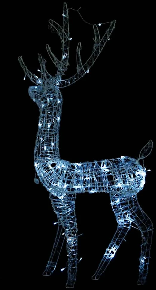 Kalėdinė dekoracija elnias, 120cm, akrilas, 140 šaltų baltų LED