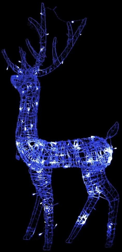 Kalėdinė dekoracija elnias, 120cm, akrilas, 140 mėlynų LED