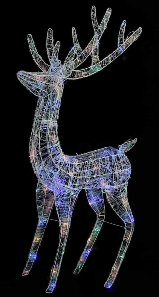 Kalėdinė dekoracija elnias, įvairiaspalvė, 180cm, akrilas