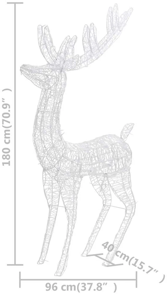 Kalėdinė dekoracija elnias, mėlyna, 180cm, akrilas, 250LED, XXL