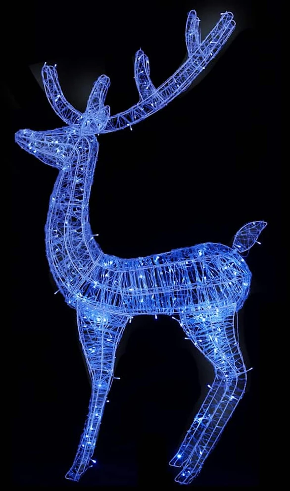 Kalėdinė dekoracija elnias, mėlyna, 180cm, akrilas, 250LED, XXL