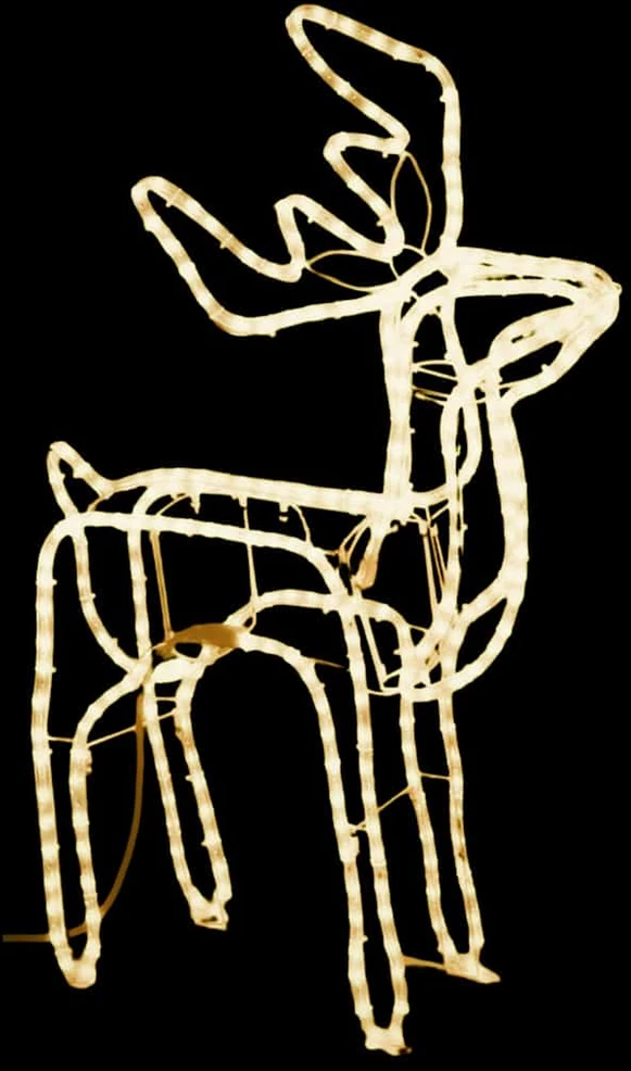 Kalėdinė dekoracija elnias, šiltas baltas, 76x42x87cm