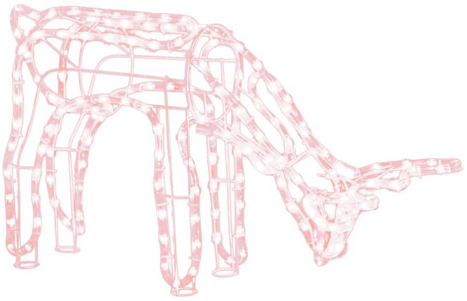 Kalėdinė dekoracija elnias, šiltas baltas, 73x31x45cm
