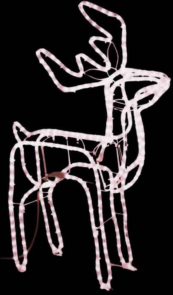 Kalėdinė dekoracija elnias, šiltas baltas, 76x42x87cm