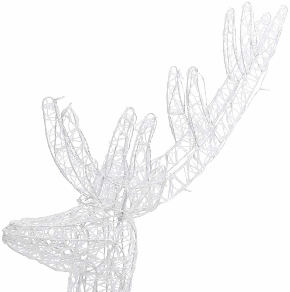 Kalėdinė dekoracija elnias, šiltos baltos, 180cm, akrilas