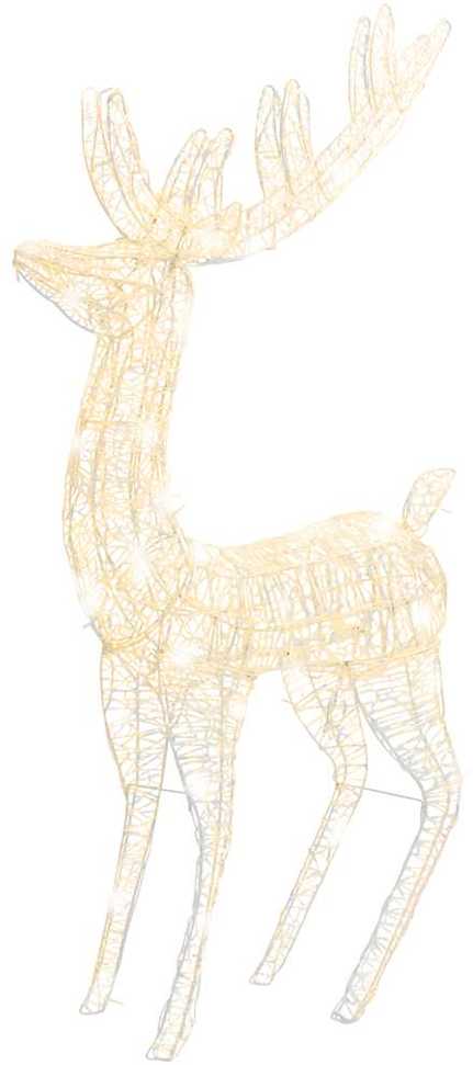 Kalėdinė dekoracija elnias, šiltos baltos, 180cm, akrilas