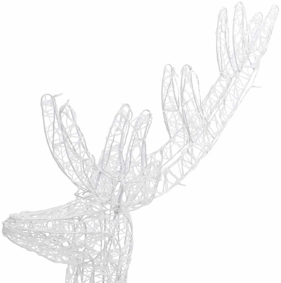 Kalėdinė dekoracija elnias, šiltos baltos, 180cm, akrilas