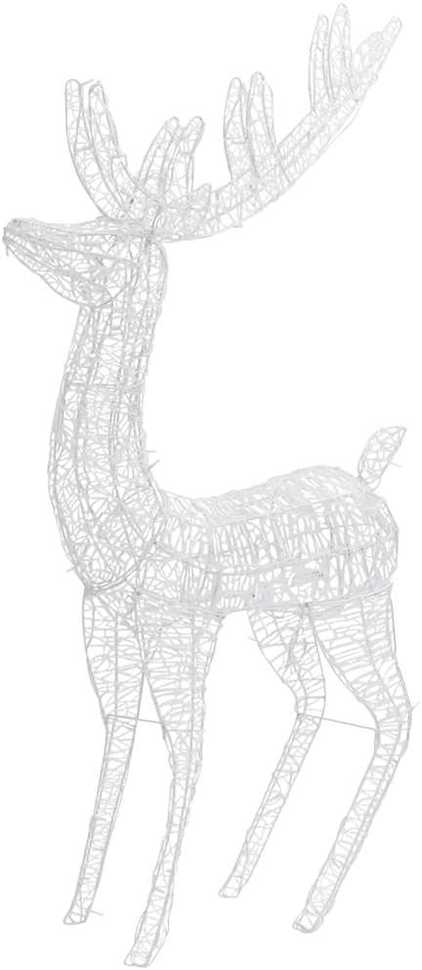 Kalėdinė dekoracija elnias, šiltos baltos, 180cm, akrilas