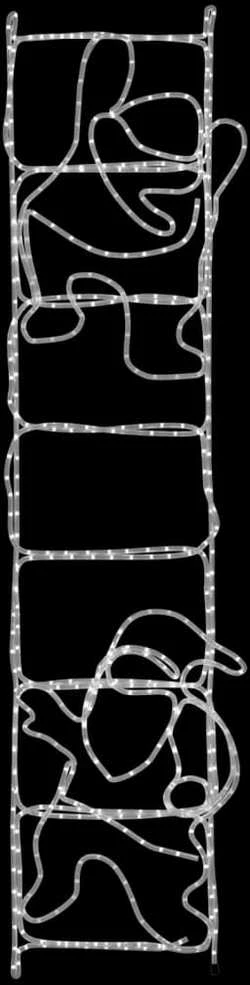 Kalėdinė dekoracija Kalėdų Senelis ant kopėčių su LED, 50x200cm