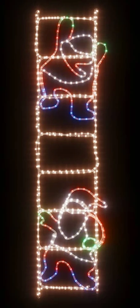 Kalėdinė dekoracija Kalėdų Senelis ant kopėčių su LED, 50x200cm