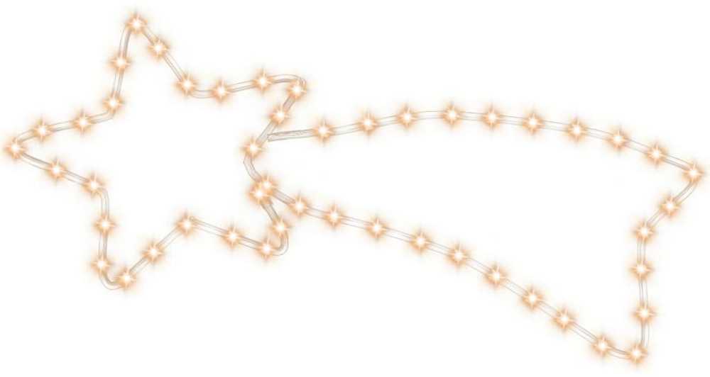 Kalėdinė dekoracija kometa su 48 šiltomis baltomis LED, 65x28cm
