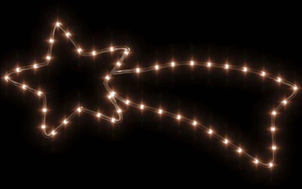 Kalėdinė dekoracija kometa su 48 šiltomis baltomis LED, 65x28cm