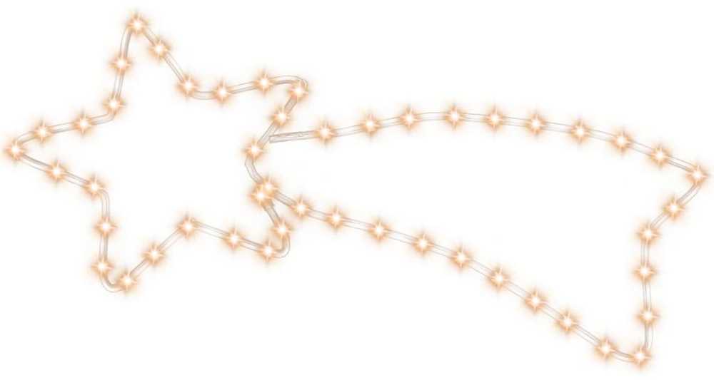 Kalėdinė dekoracija kometa su 48 šiltomis baltomis LED, 65x28cm