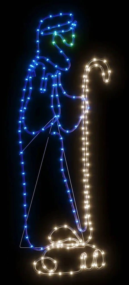 Kalėdinė dekoracija piemuo ir avis su 168 LED, 102,5x35cm