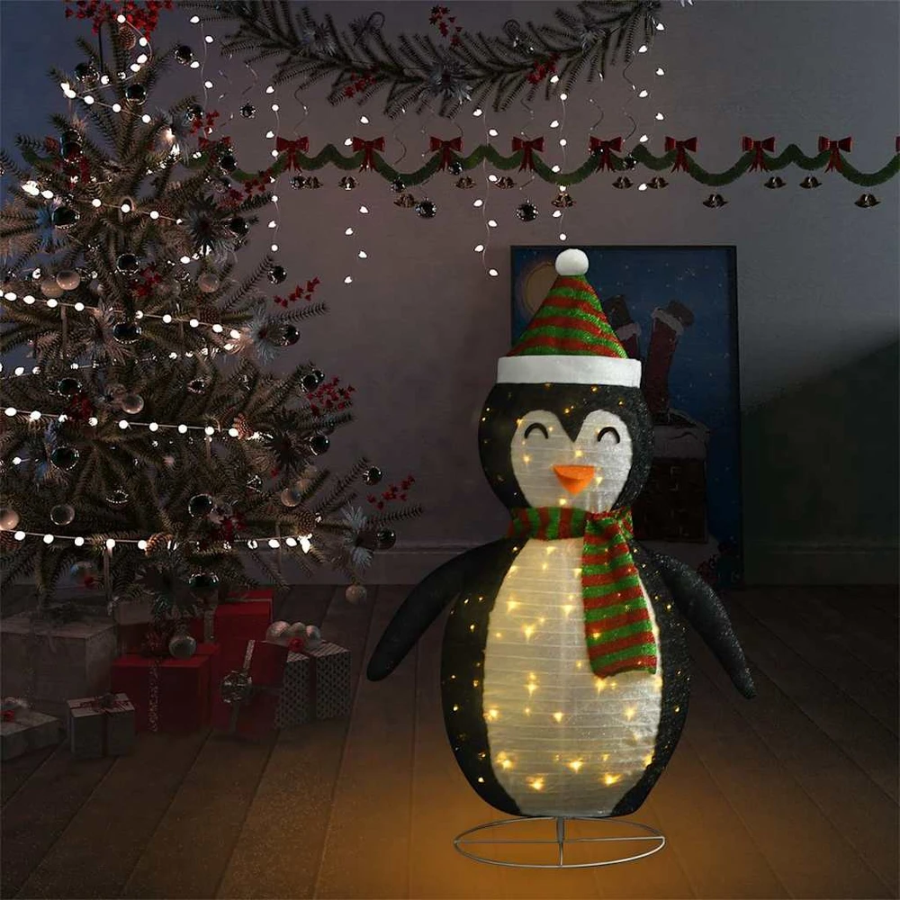 Kalėdinė dekoracija pingvinas, 120cm, prabangus audinys, LED
