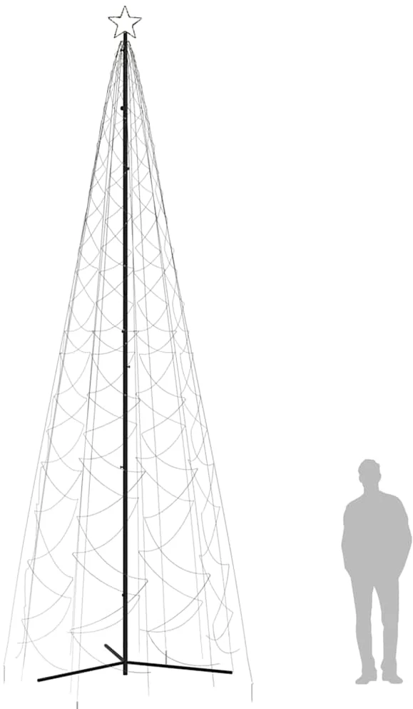Kalėdinė eglutė, šiltai balta, 1400 LED, 160x500 cm