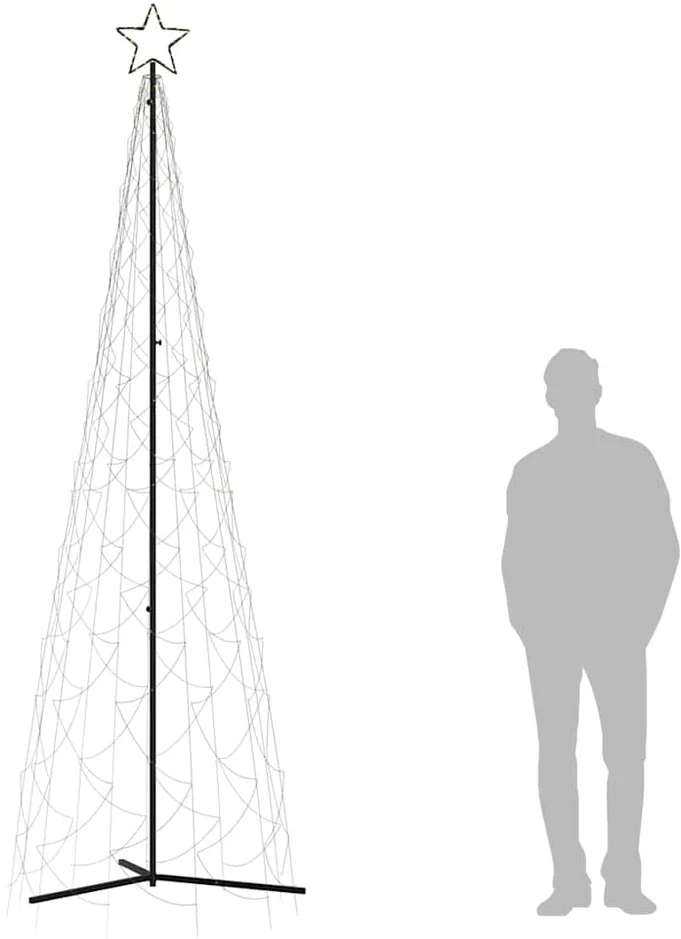 Kalėdinė eglutė, šiltai balta, 500 LED, 100x300 cm