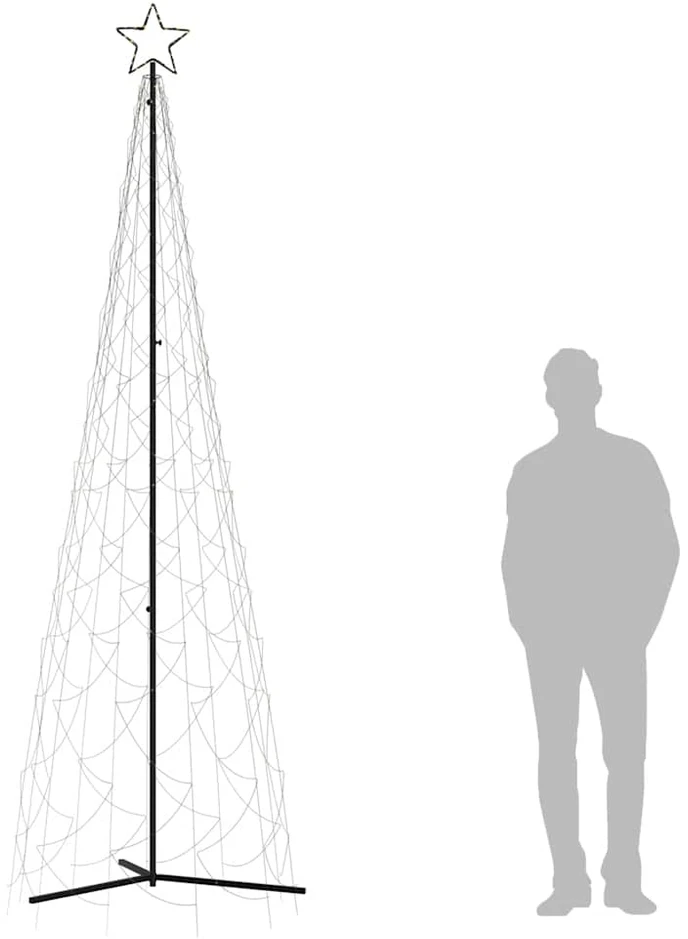 Kalėdinė eglutė, šiltai balta, 500 LED, 100x300 cm